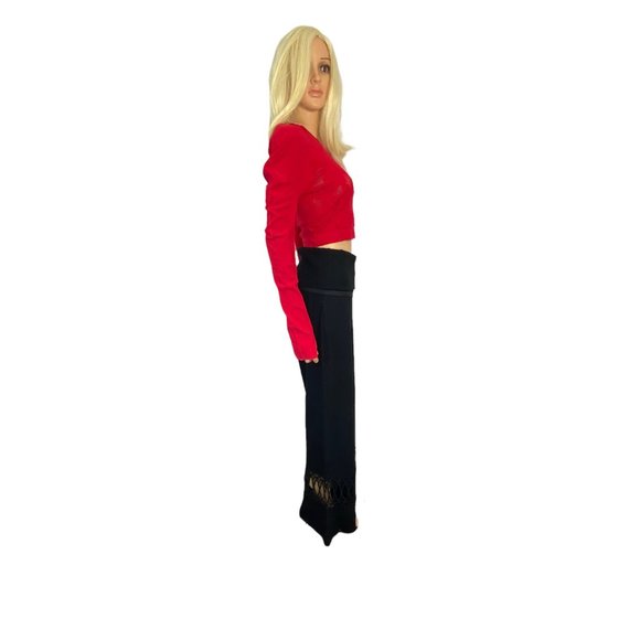 NWT Fabletics Addison SculptKnit LARGE Long-Sleeve Crop Top Red Stretch MSRP$50 - Picture 11 of 13